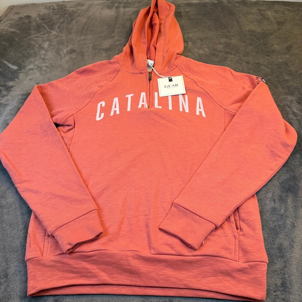 Gear for Sports Catalina Hoodie Womens X-Small Coral Quarter Zip Pullover NWT
